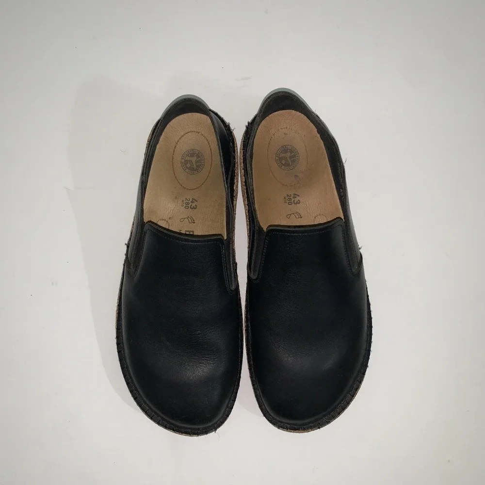 Birkenstock Shoes Mens Size 10 Black Leather Slip On Clog Comfort  EU 43